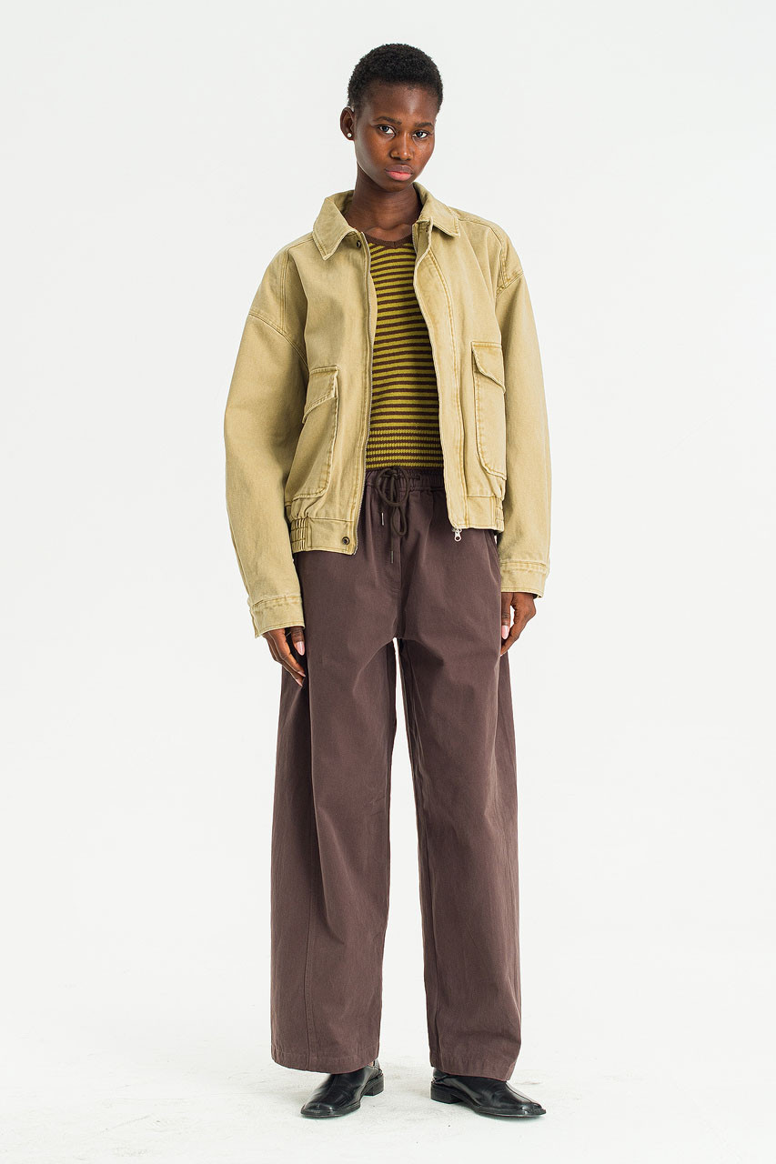 Boxy Soft Utility Blouson, Beige