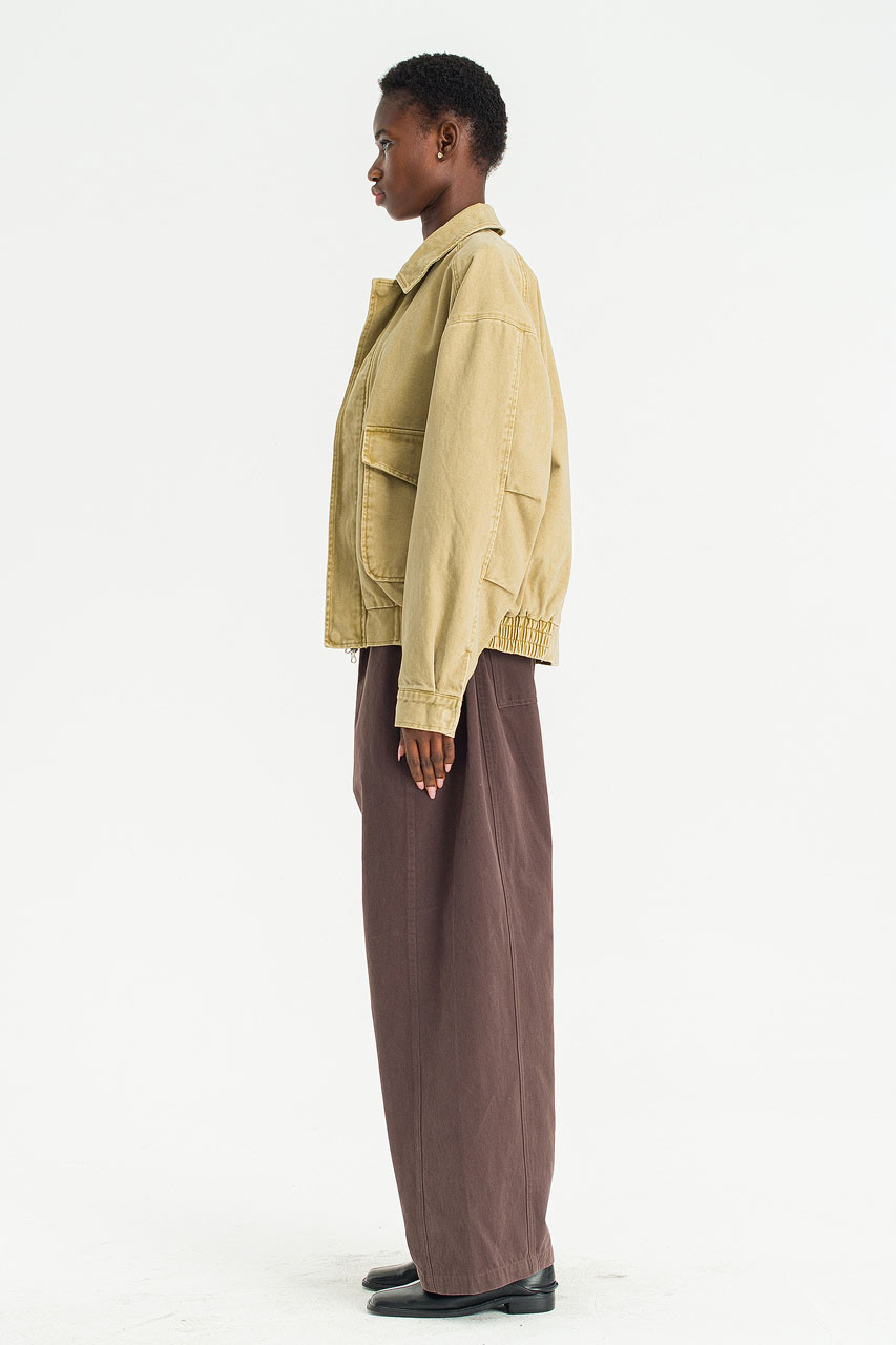 Boxy Soft Utility Blouson, Beige