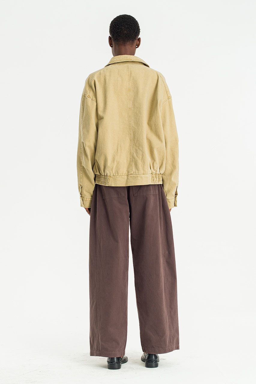 Boxy Soft Utility Blouson, Beige