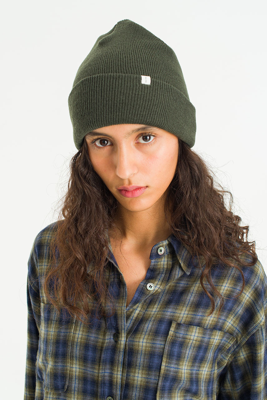 Ridge Knit Beanie, Khaki