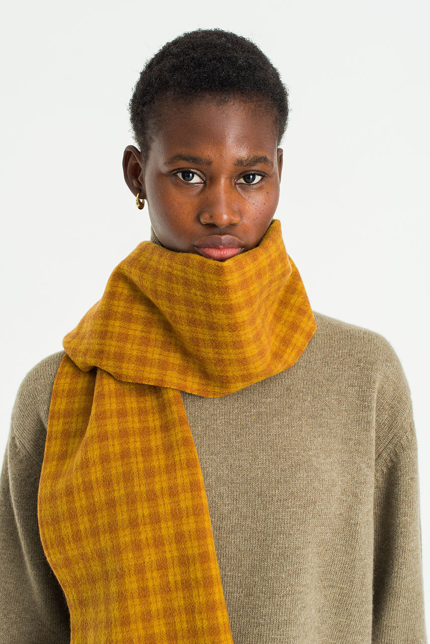 Menswear | Gingham Scarf, Amber
