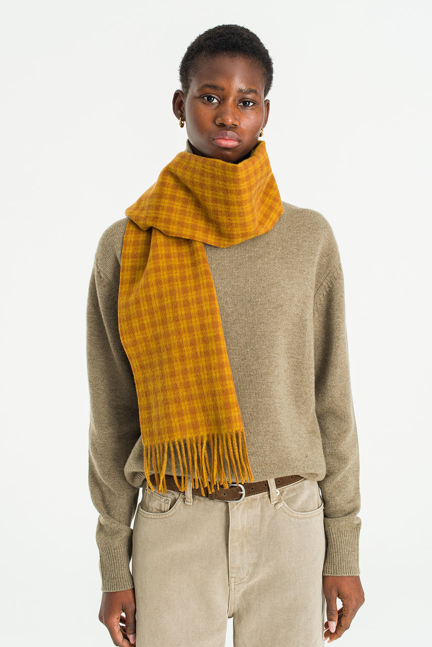 Menswear | Gingham Scarf, Amber