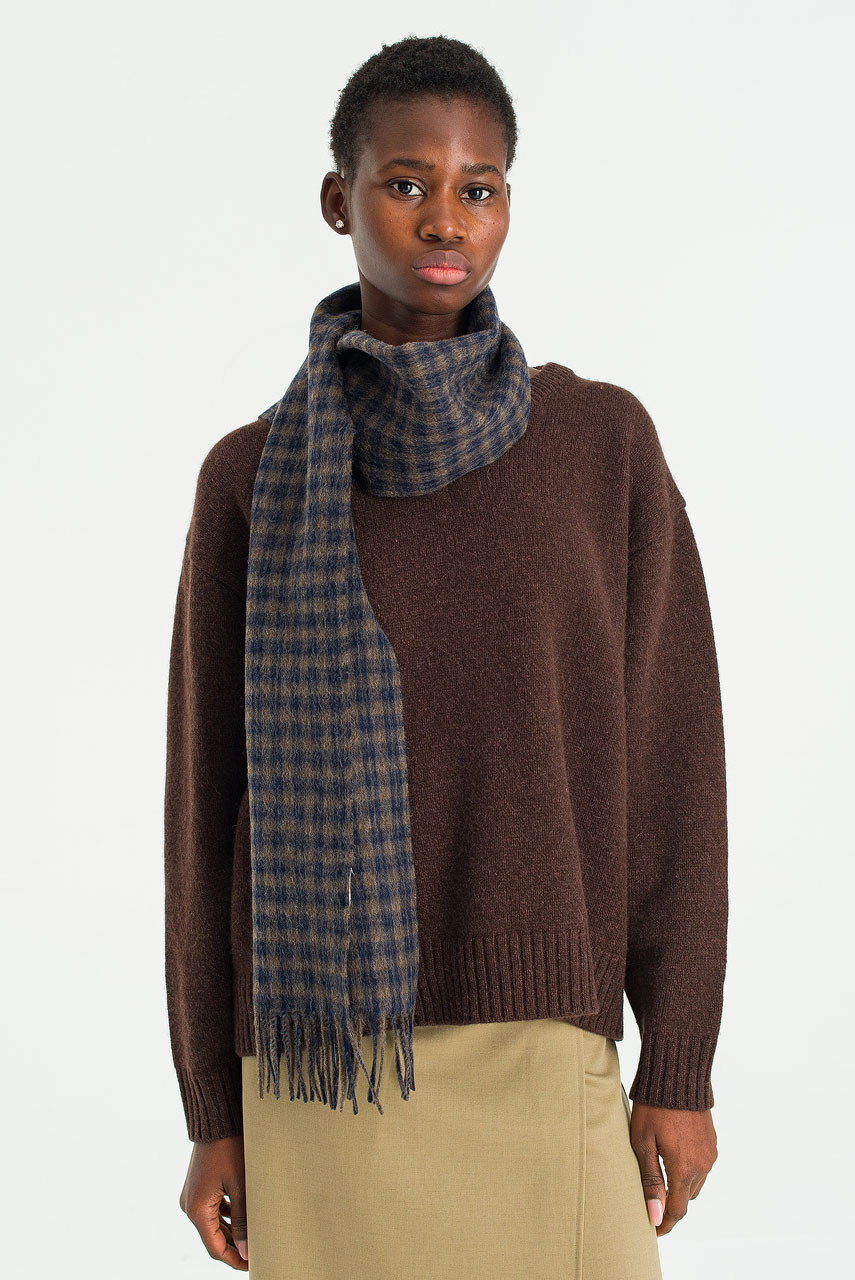 Menswear | Gingham Scarf, Navy