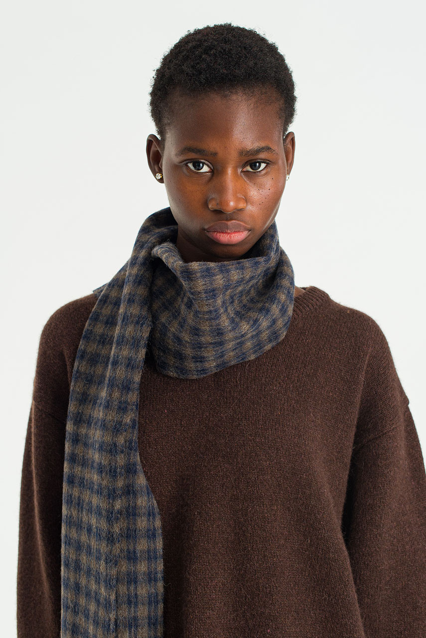 Menswear | Gingham Scarf, Navy