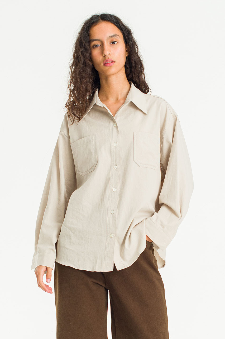 Terra Cotton Shirt, Beige