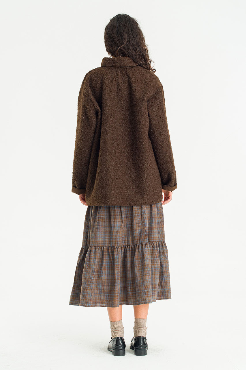 Mellow Plush Fleece Coat, Brown