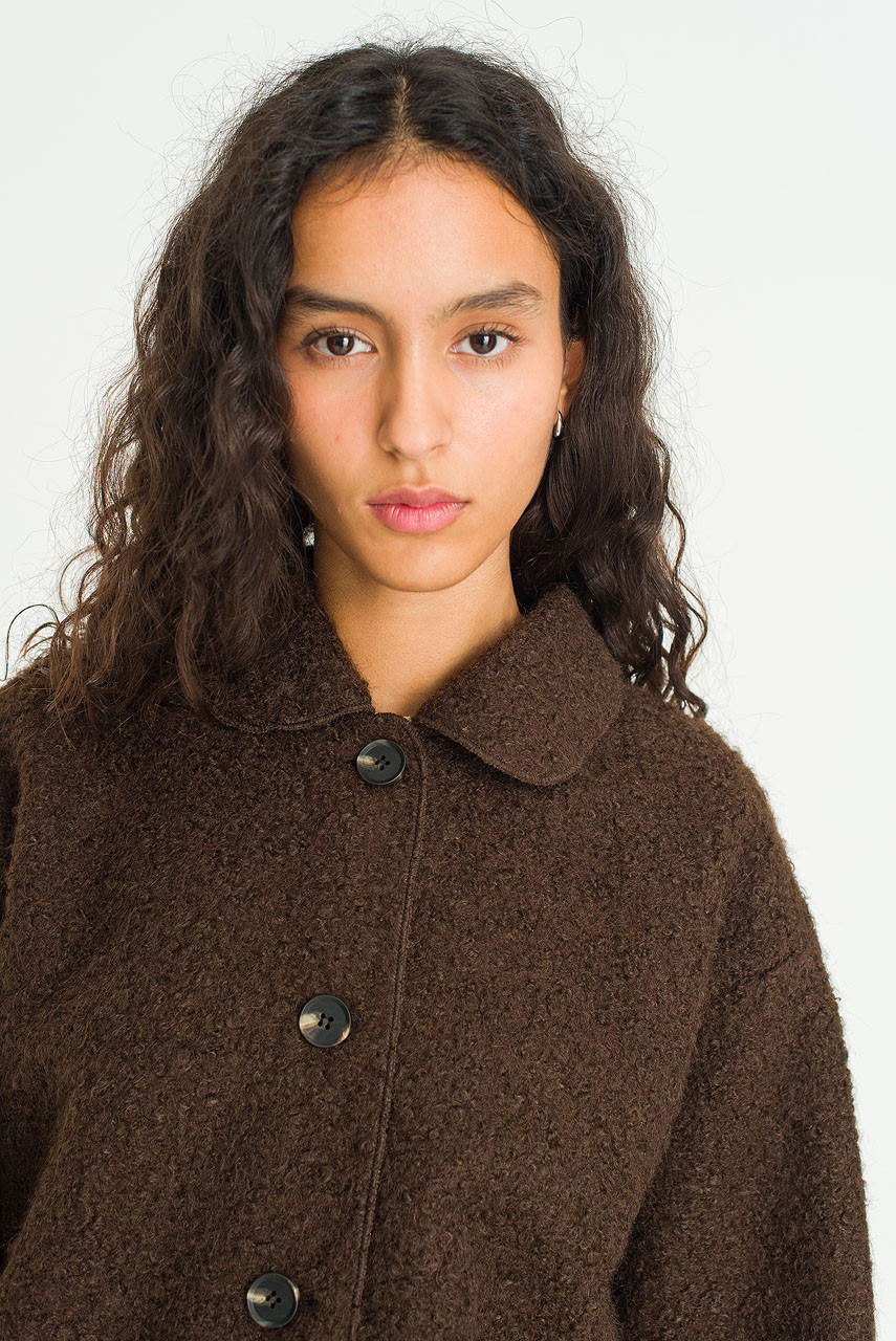 Mellow Plush Fleece Coat, Brown