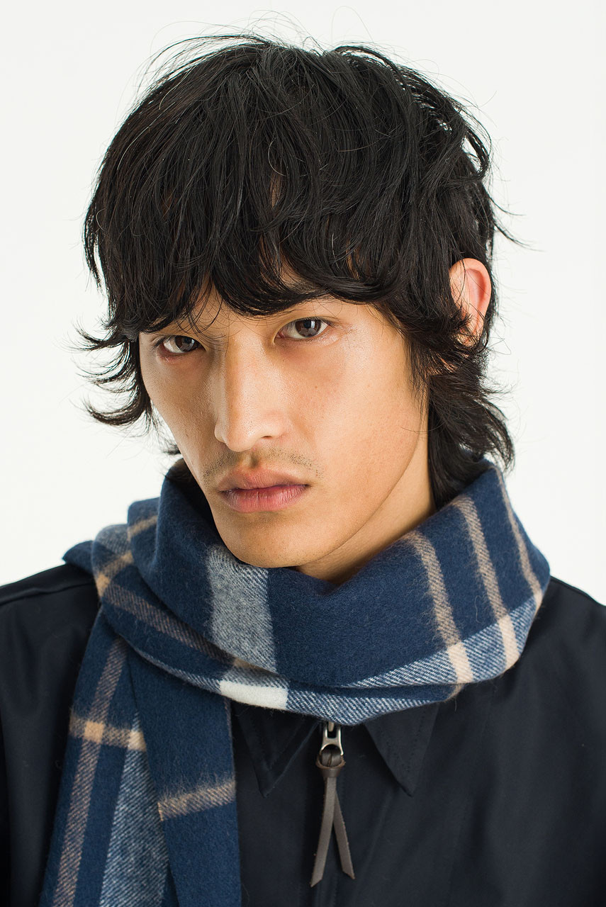 Menswear | Tartan-Style Scarf, Navy