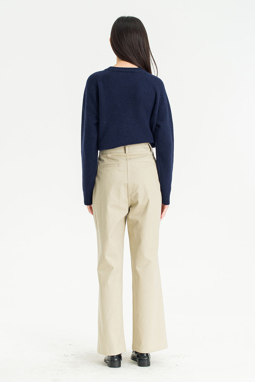 Flora One Tuck Earth Pants, Beige