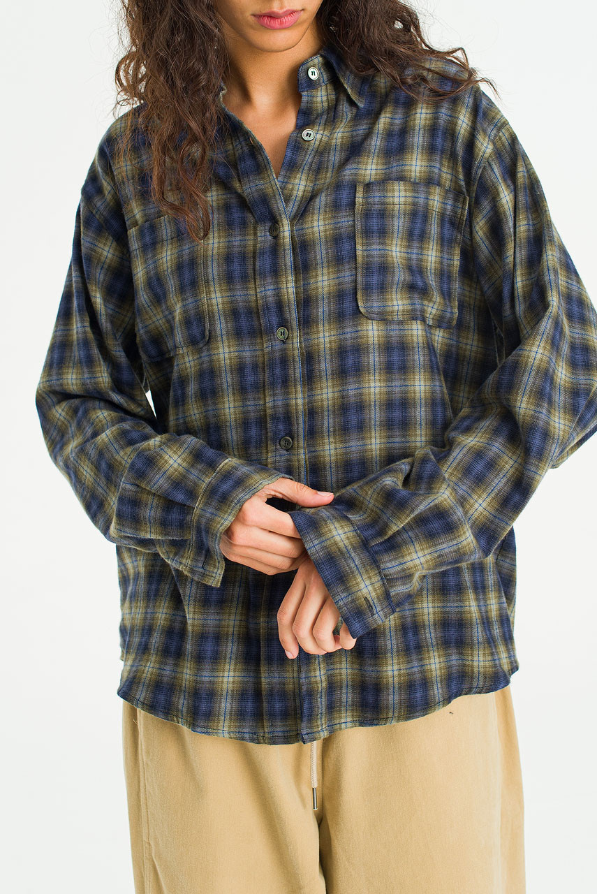 Flora Check Shirt, Navy