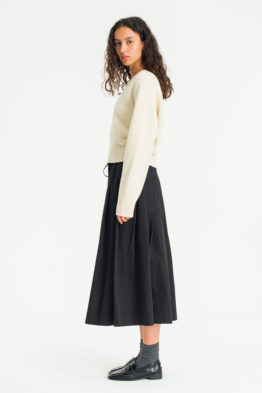 Fine Seamless V Neck  Neck Jumper, Oat