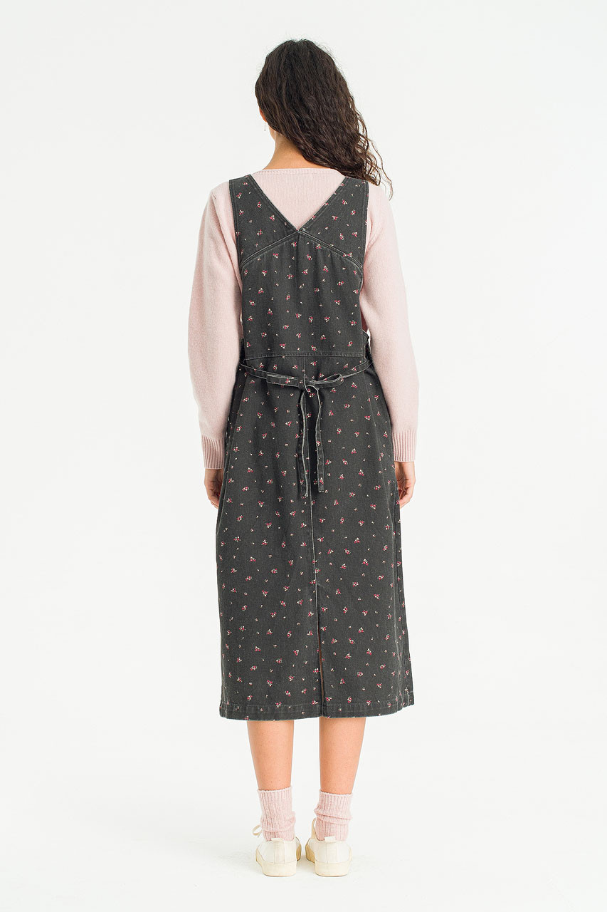 Lavine Denim Pinafore Dress, Charcoal