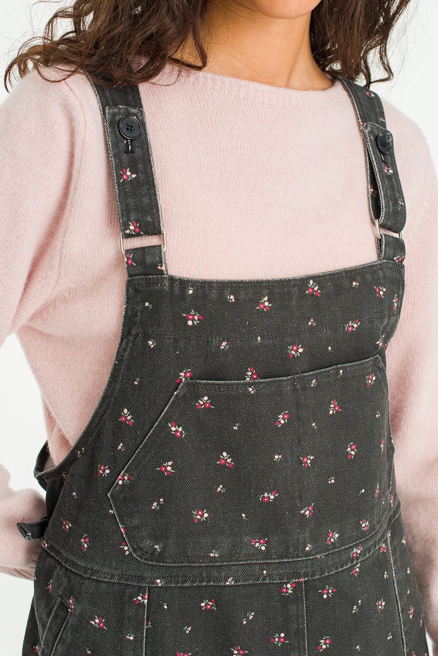 Lavine Denim Pinafore Dress, Charcoal