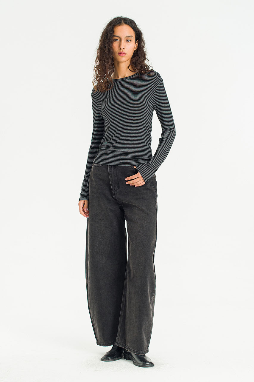 Line Texture Tee, Black