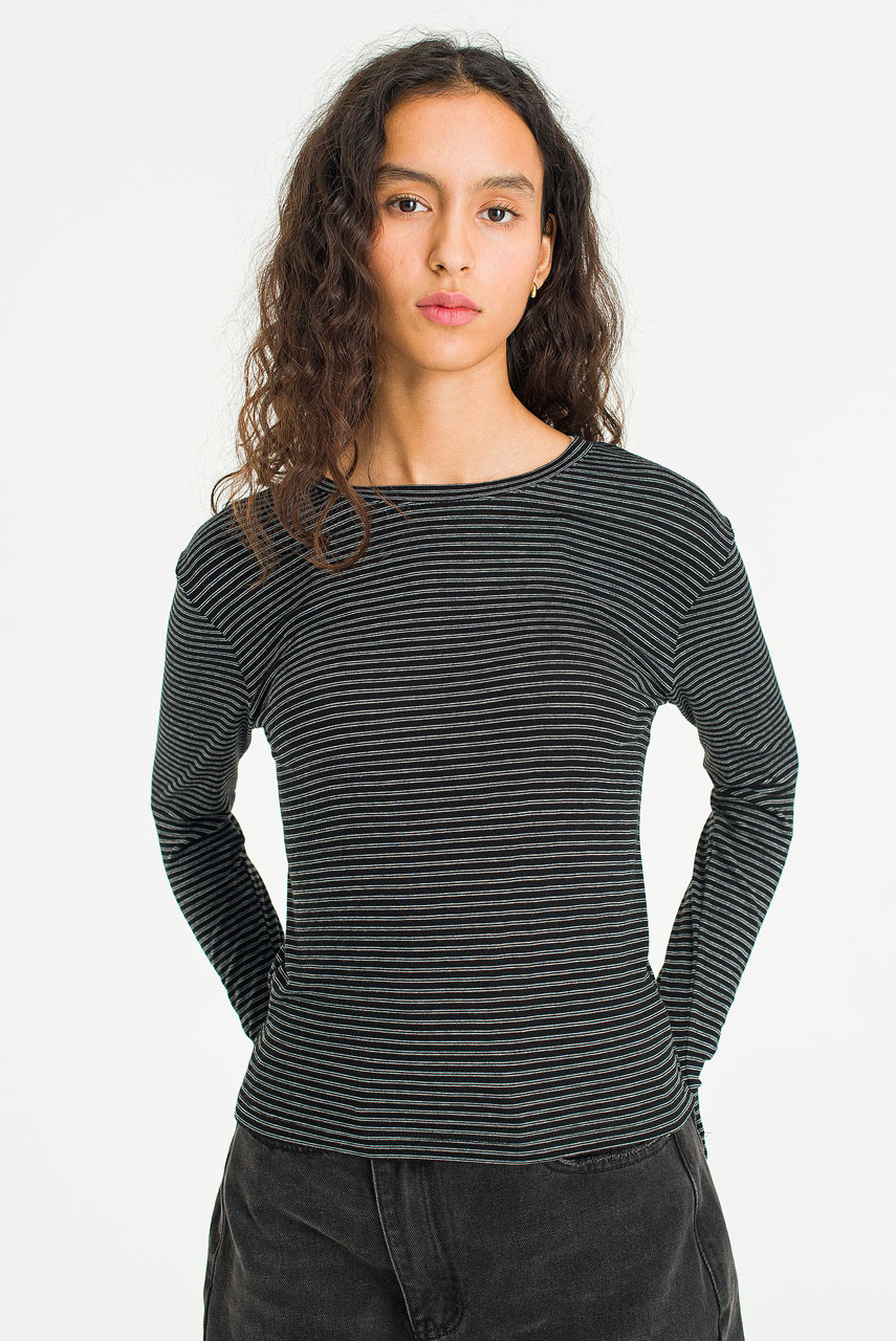 Line Texture Tee, Black