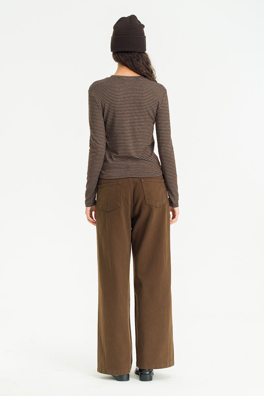 Line Texture Tee, Brown