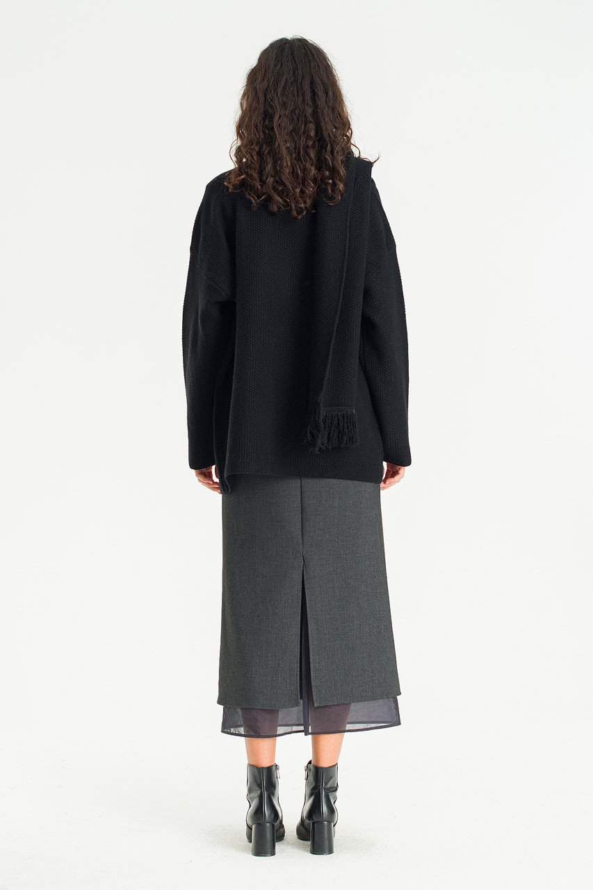 Lenn Over Size Knit Cardigan, Black