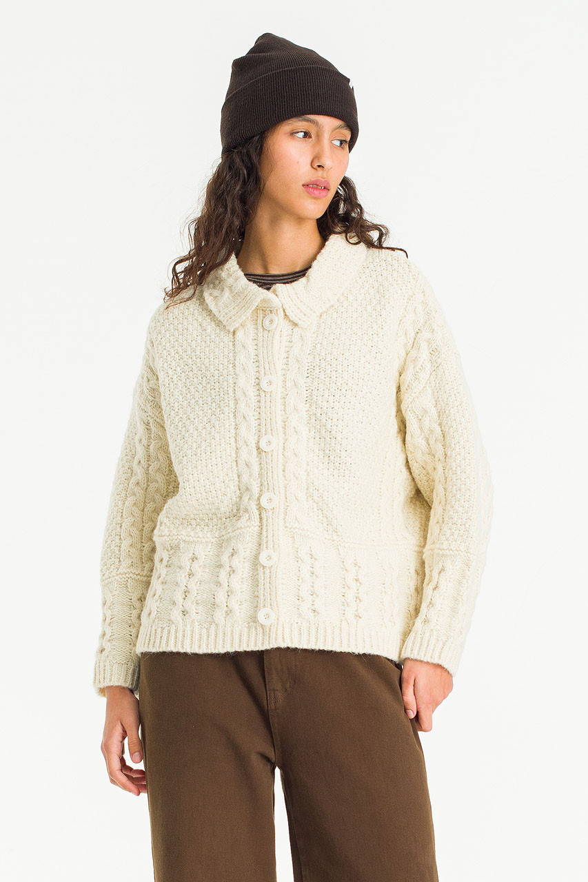 Mure Cable Cardigan, Cream