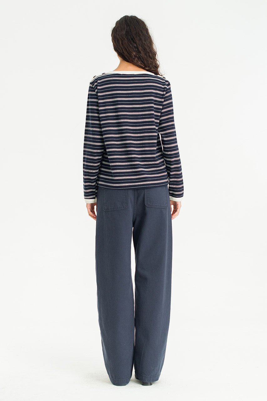 Day Stripe Tee, Navy