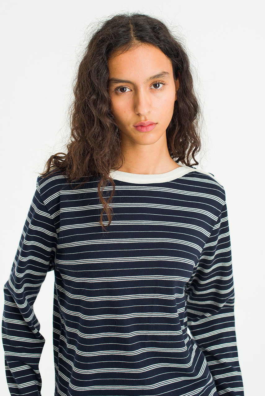 Day Stripe Tee, Navy