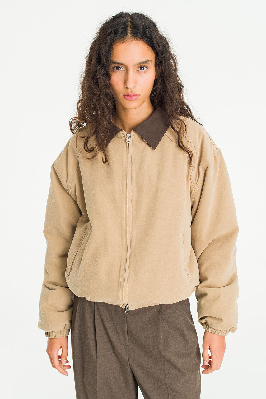 Kyo Combi Padded Blouson, Beige