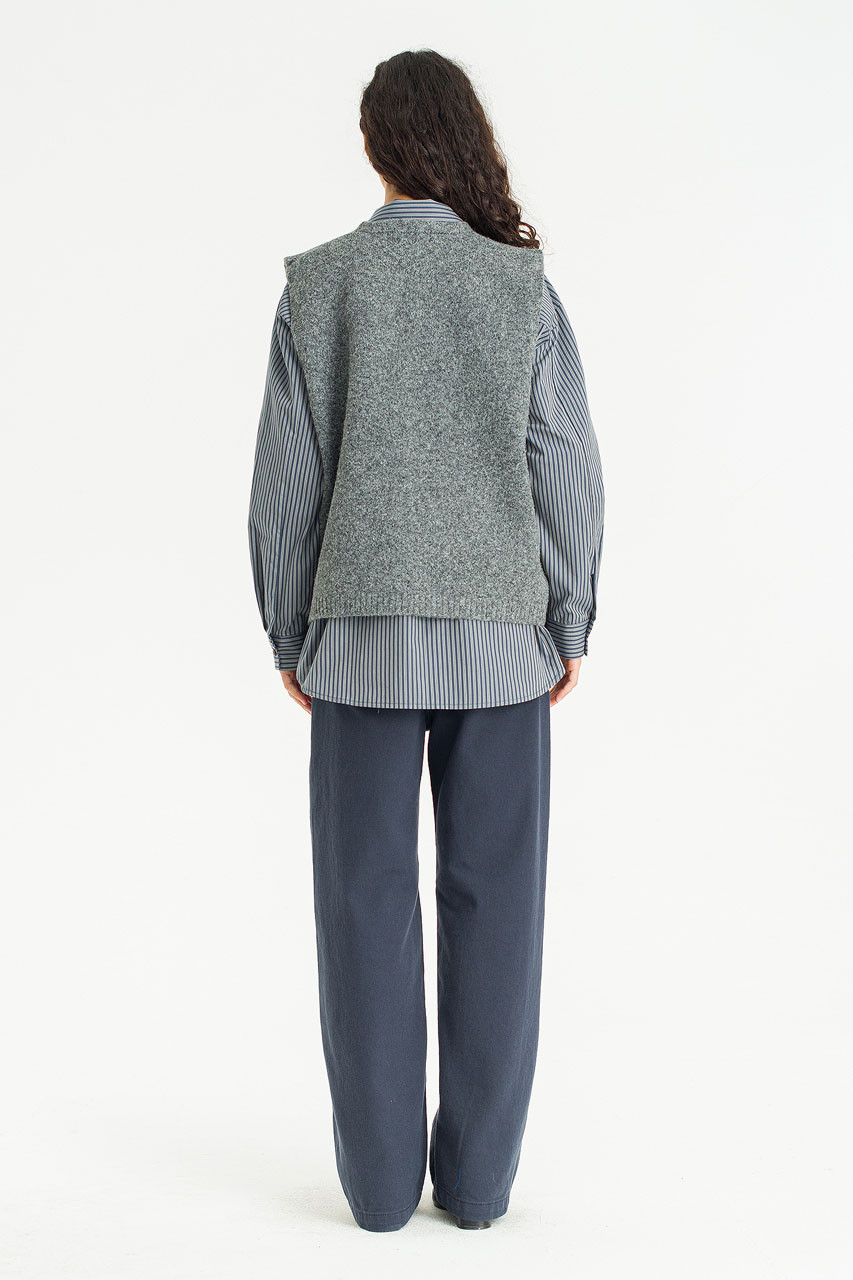 Button-Front Vest, Grey