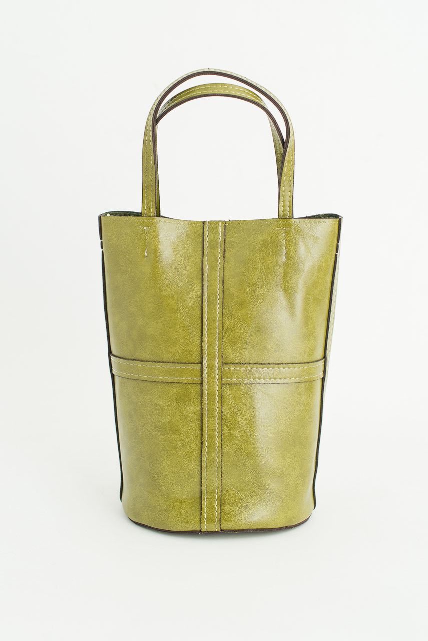 Luno Mini Bucket Bag, Olive