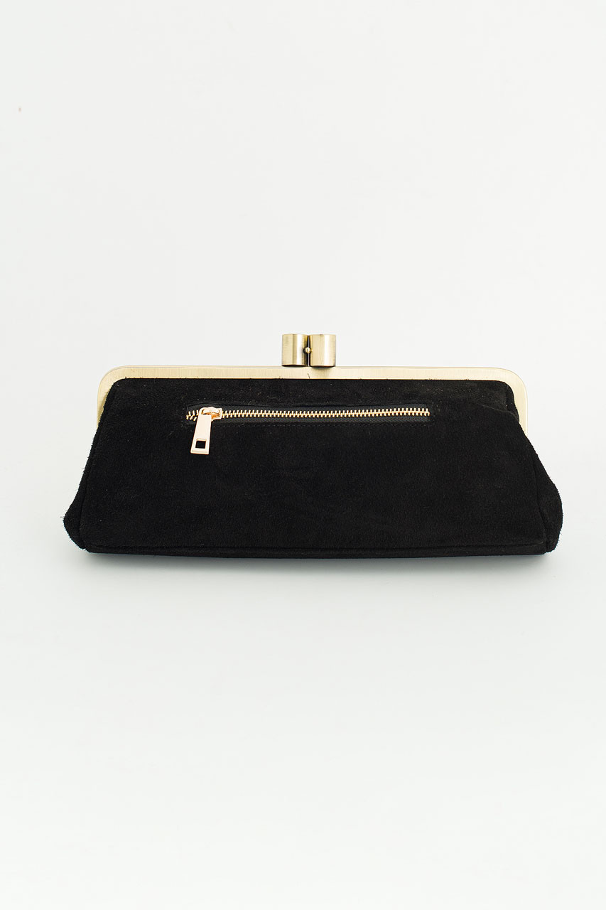 Alder Frame Medium Clutch, Black