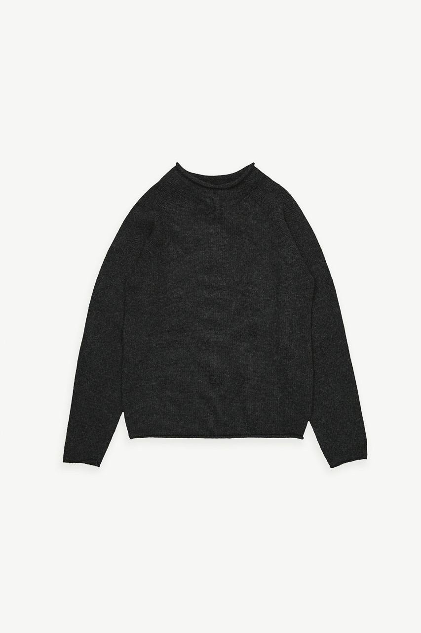Menswear | Boat-Neck Wool Jumper, Charcoal