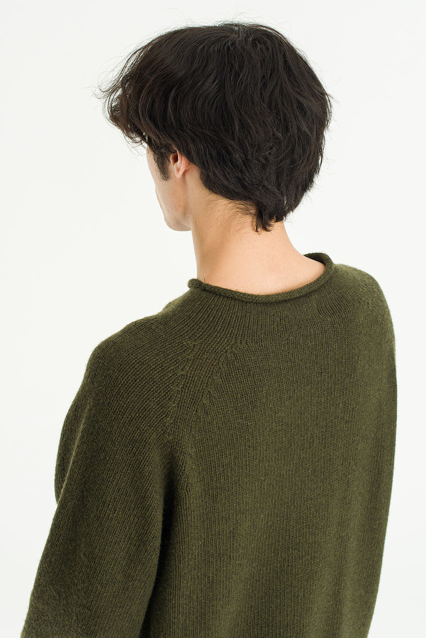 Menswear | Boat-Neck Wool Jumper, Khaki