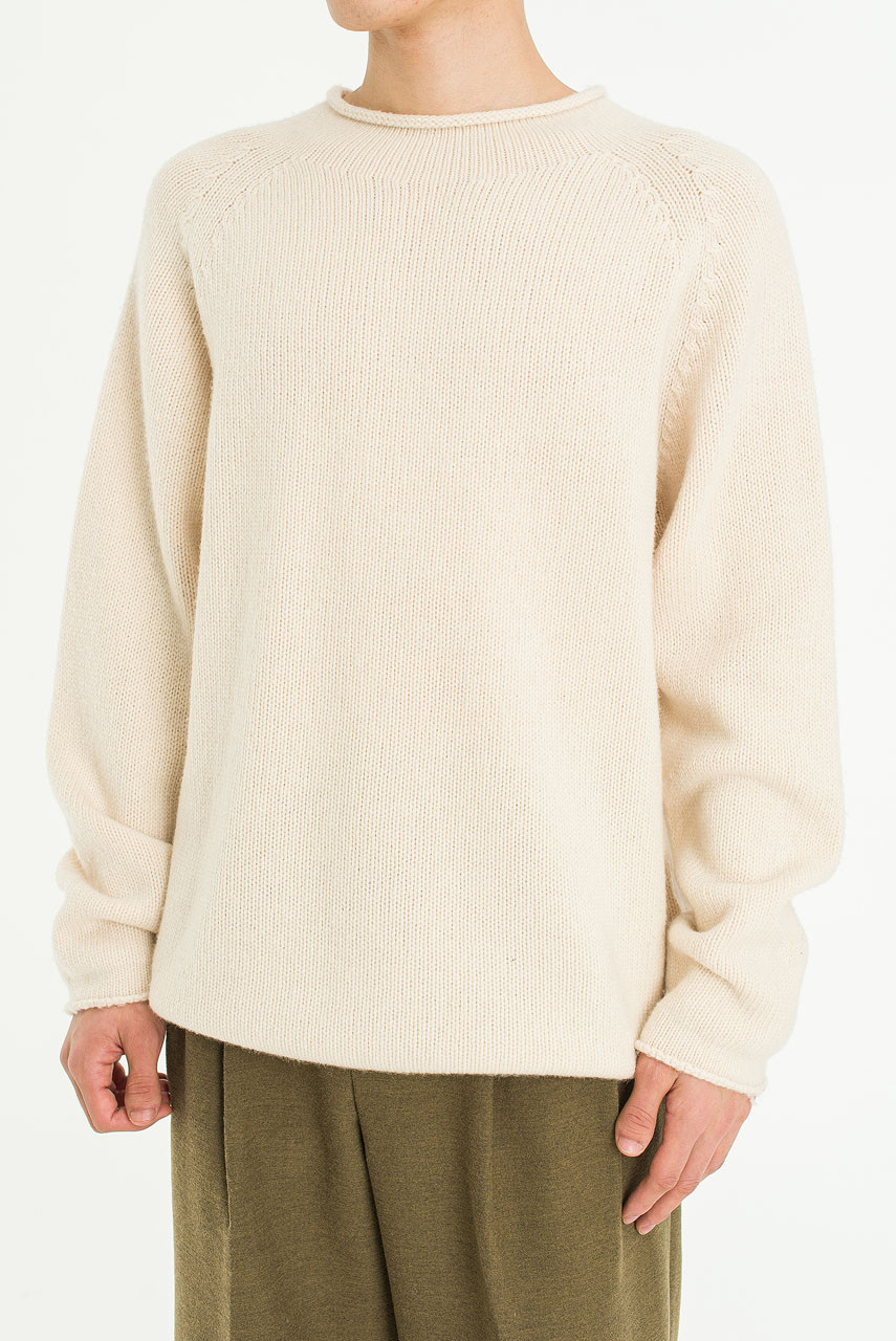 Menswear | Boat-Neck Wool Jumper, Cream
