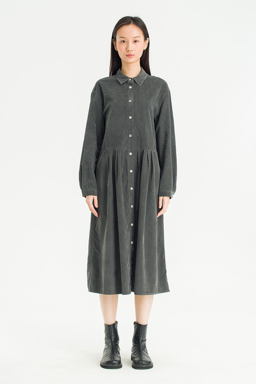 Auburn Cord Dress, Charcoal