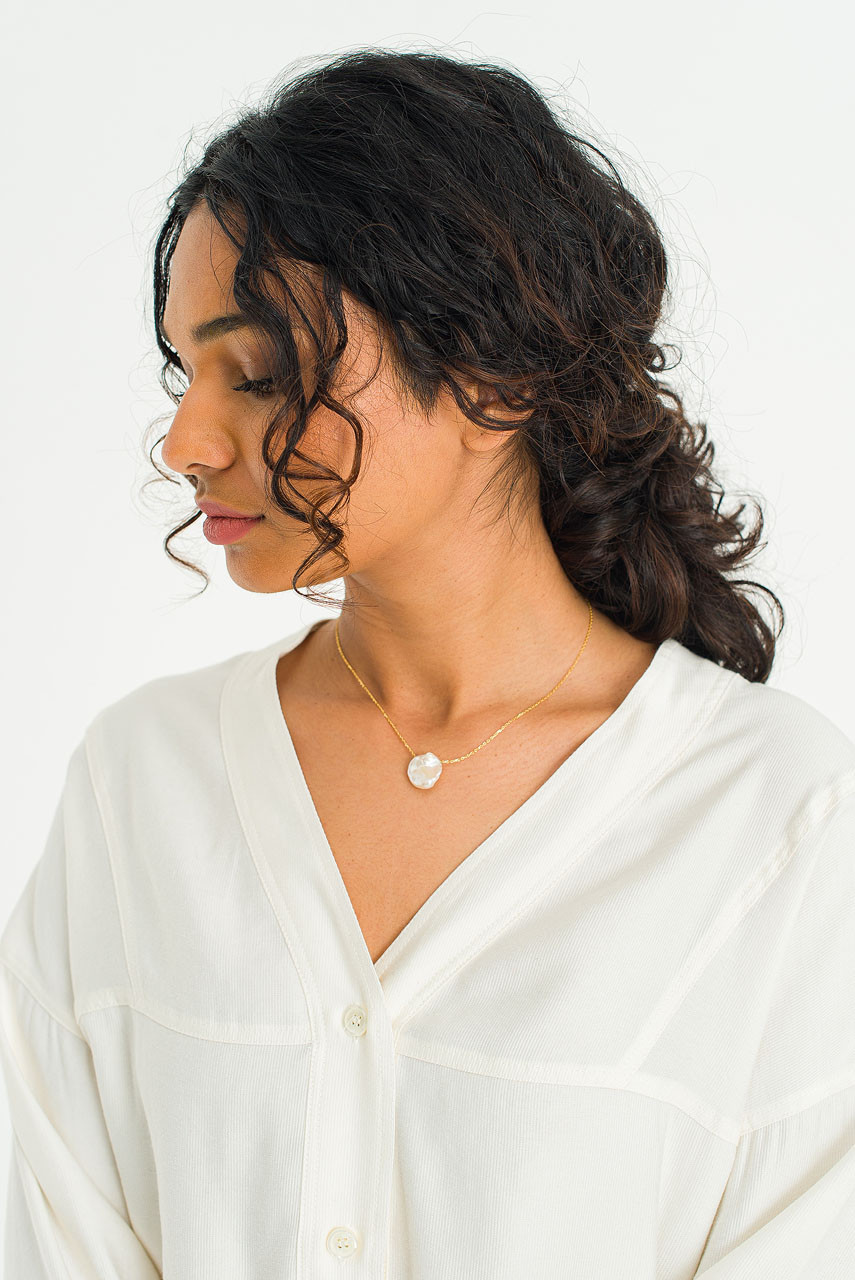 Momoka Pearl Necklace, Gold