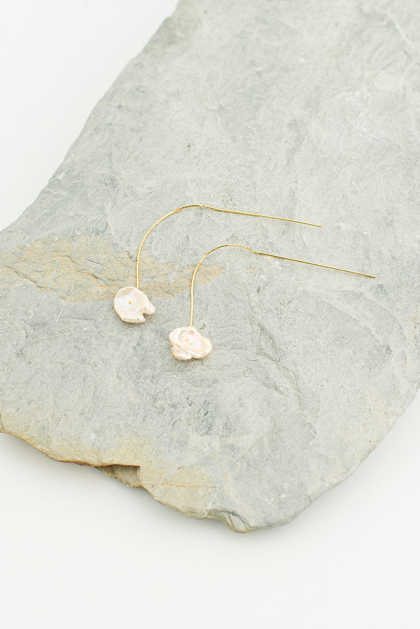 Momoka Pearl Earrings, Gold