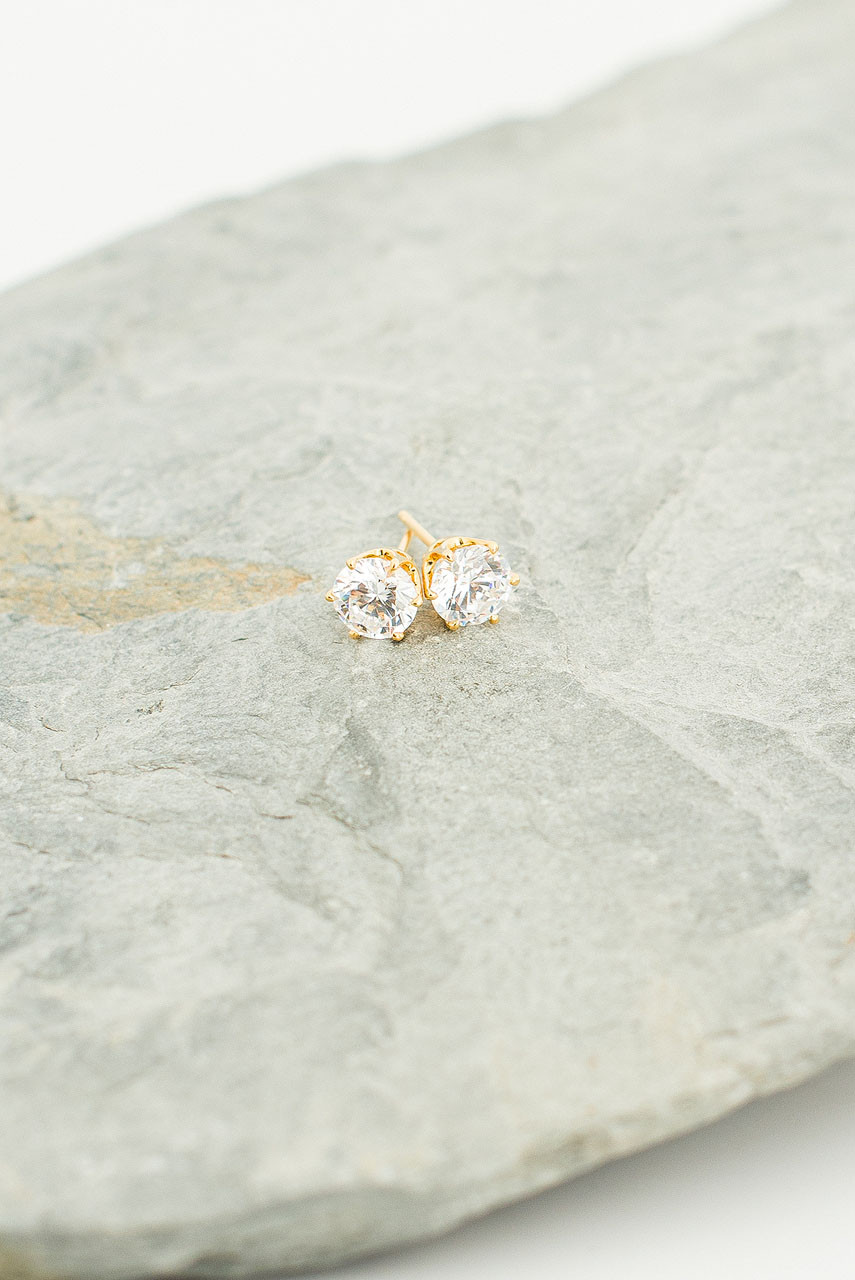 Sena Crystal Studs, Gold
