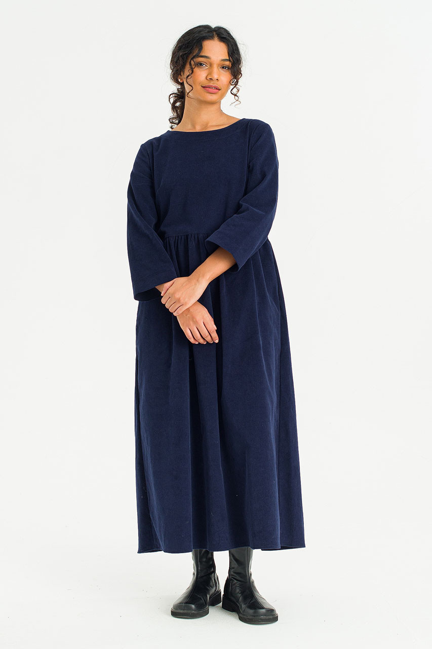 Elsa Cord Relax Dress, Navy