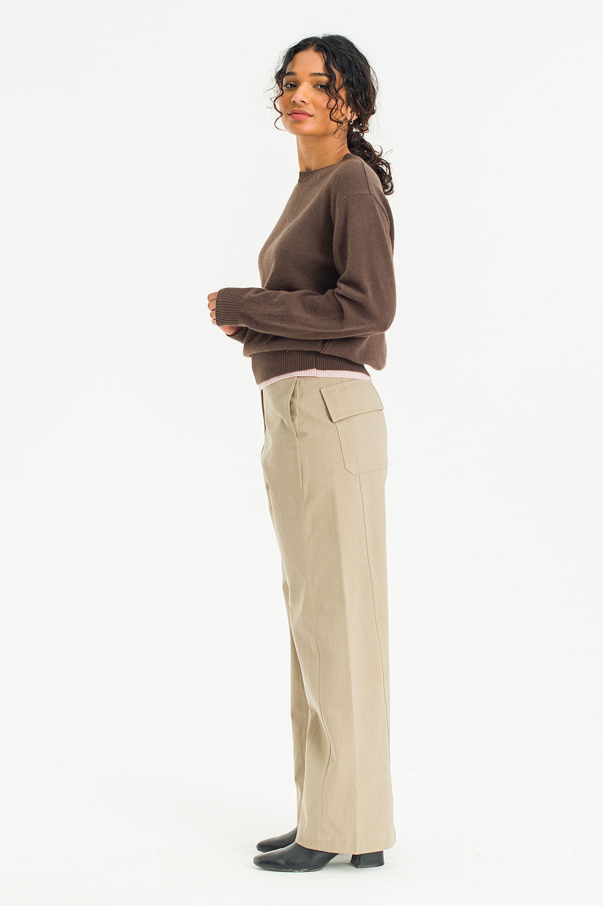 Moss Path Curved Pants, Khaki