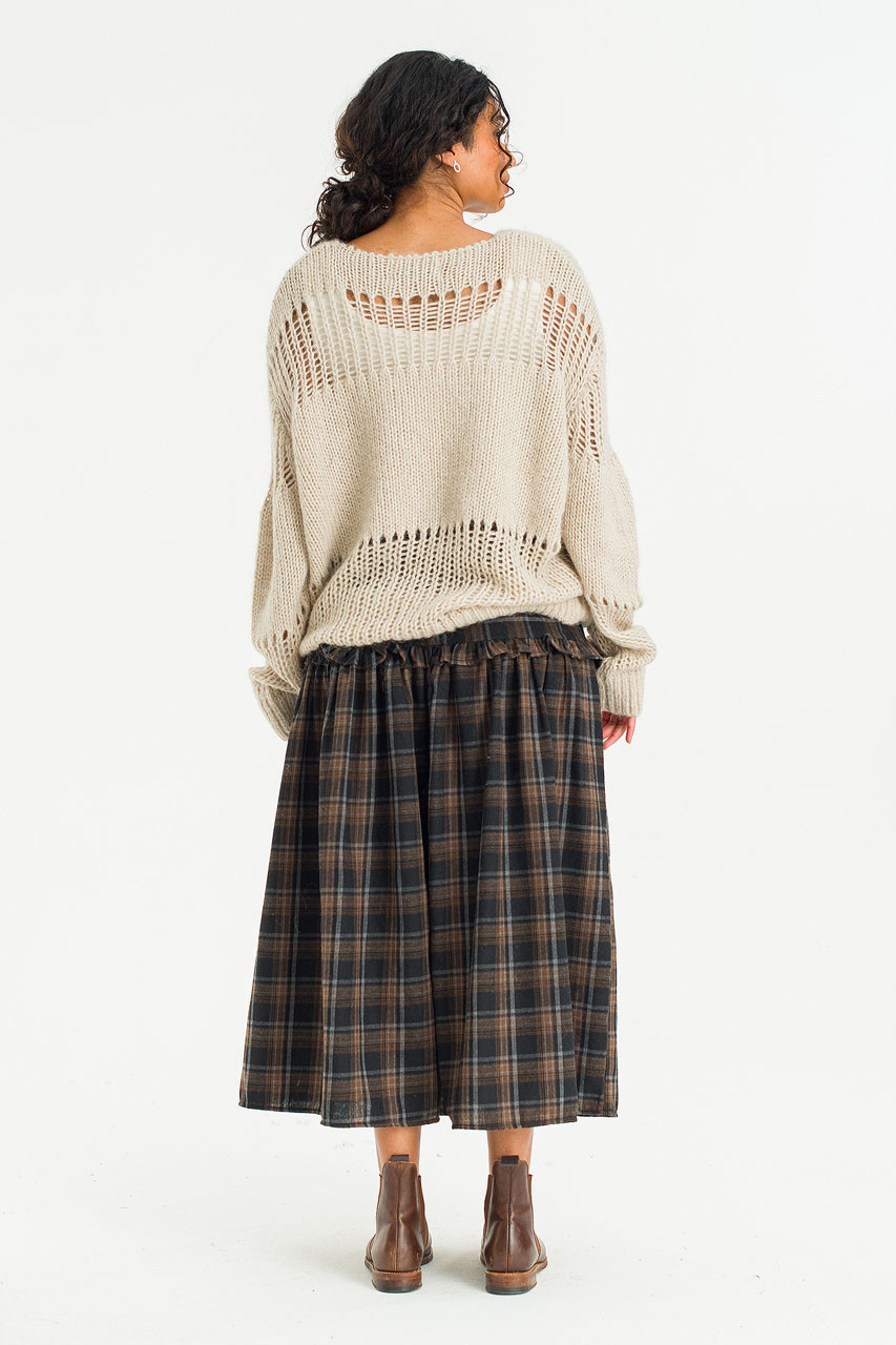 Netted Loose Jumper, Beige
