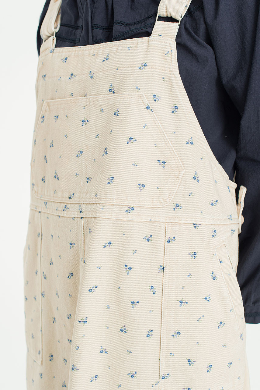 Lavine Denim Pinafore Dress, Ivory