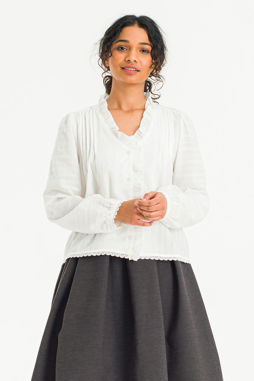 トップス andmary Kitty frill blouse White ANDMARY Kitty frill blouse white ANDMARY ♡ Kitty frill blouse