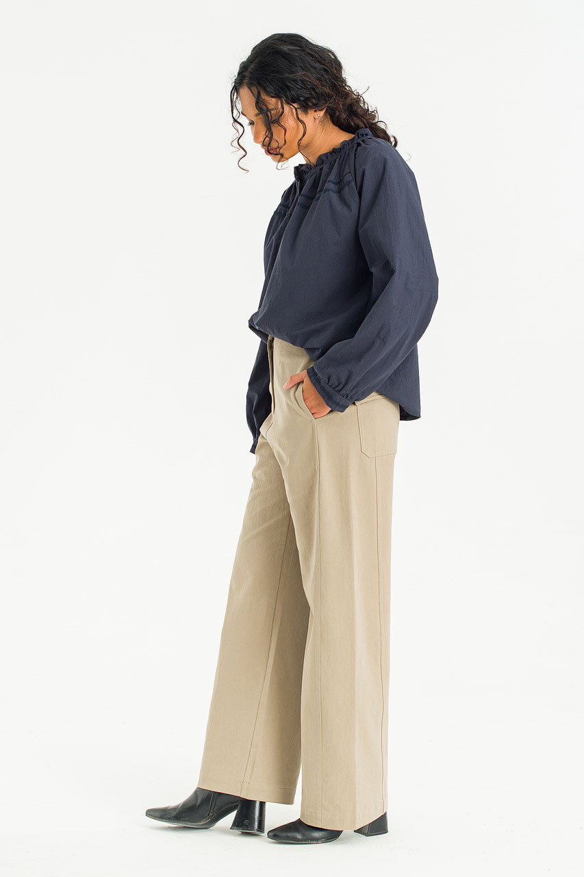 Mare Frill Blouse, Navy