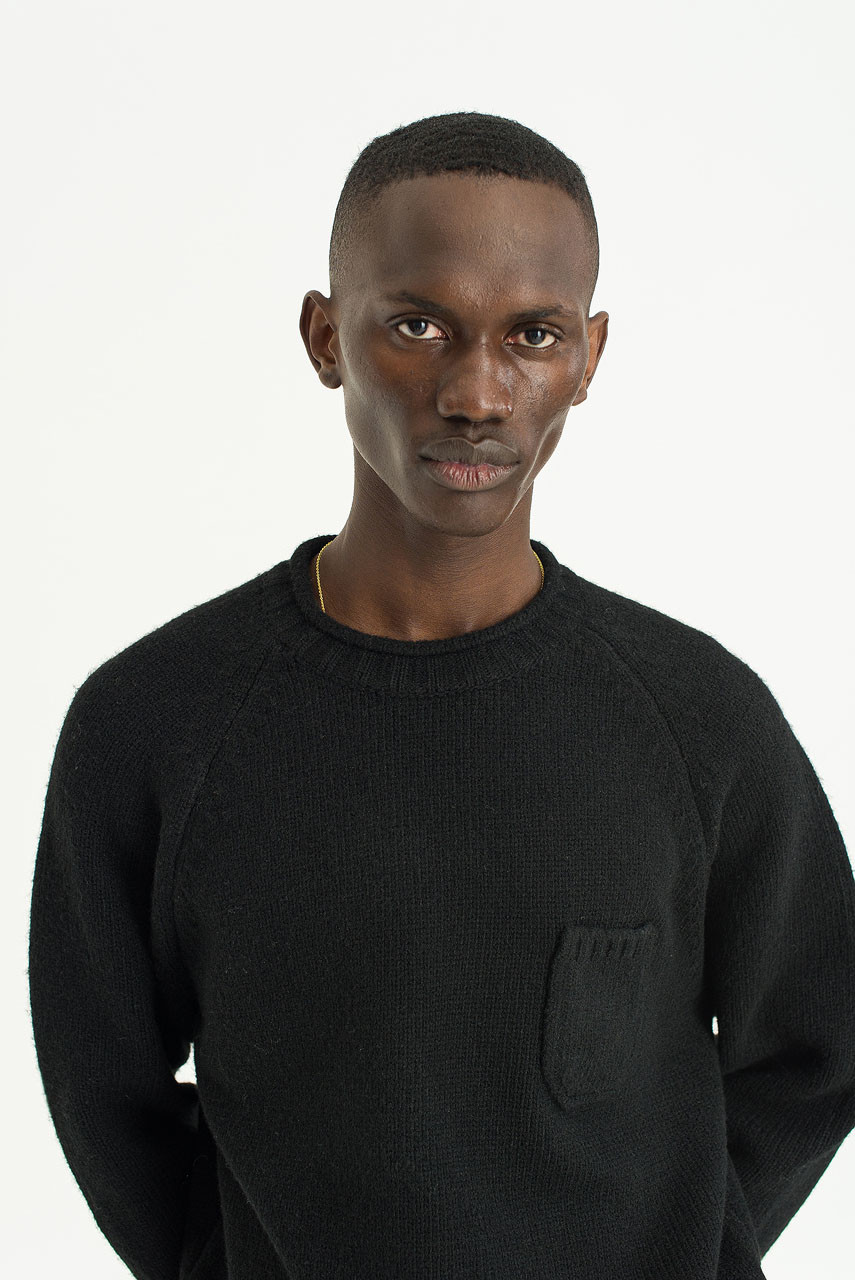 Menswear | Boxy Pocket Knit, Black