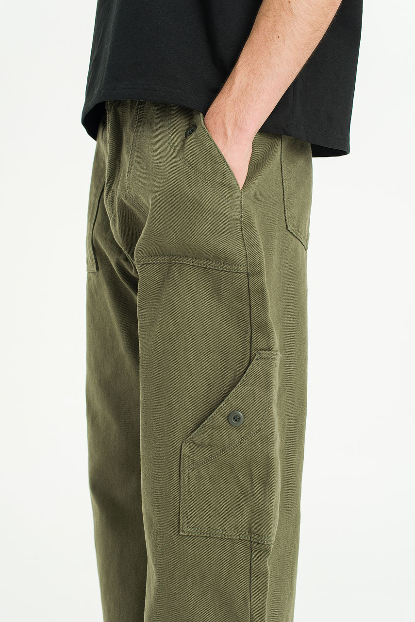 Menswear | Curved Fatigue Pants, Green