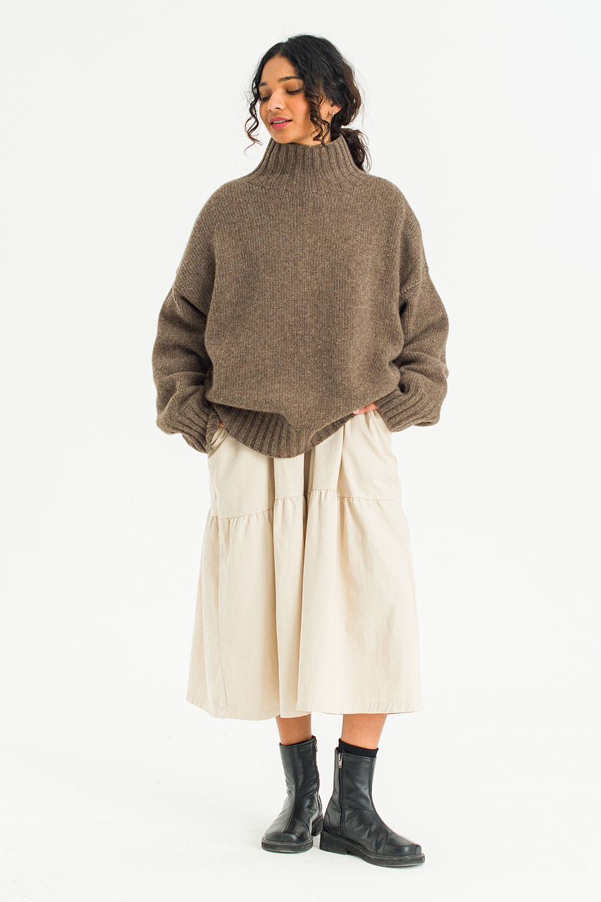 Loose Fit Soft Knit, Brown Melange