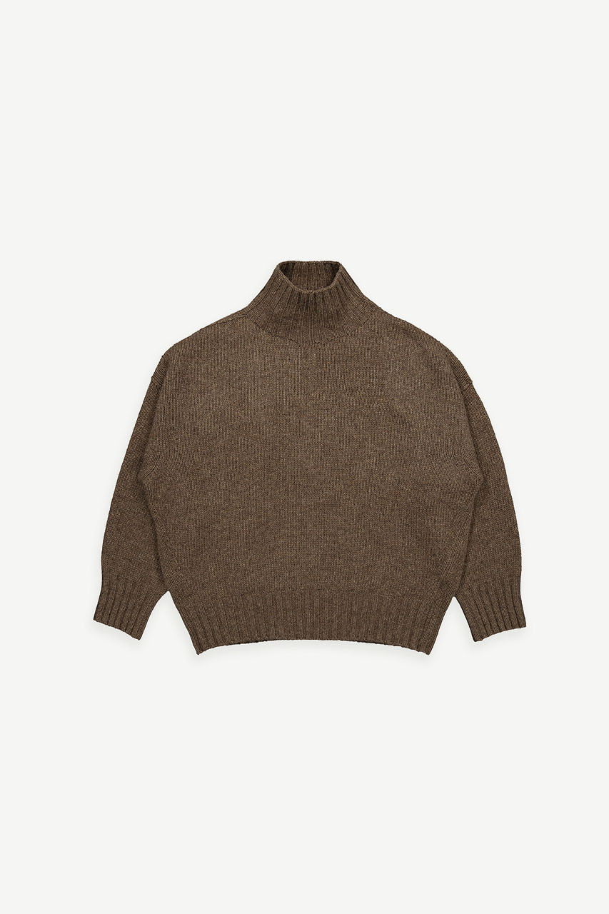 Loose Fit Soft Knit, Brown Melange