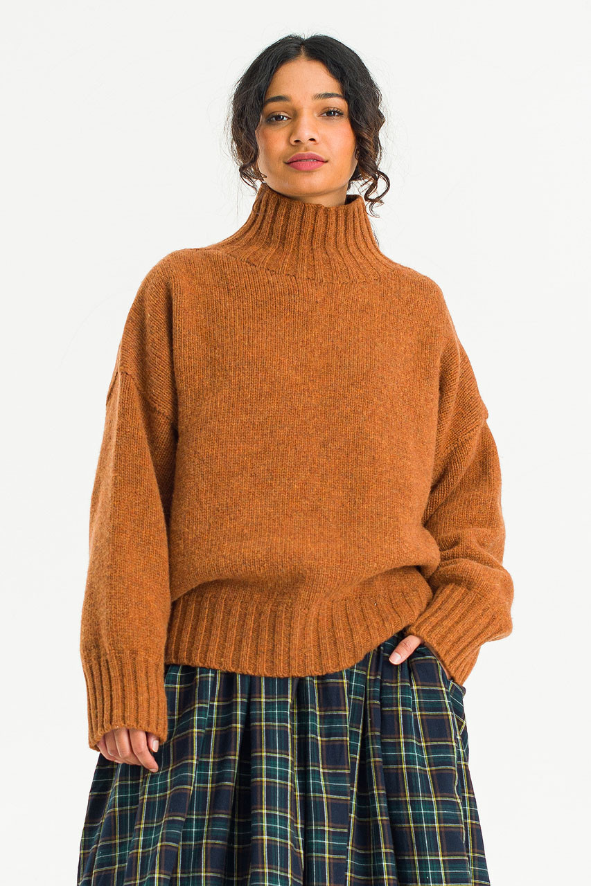 Loose Fit Soft Knit, Brick Melange