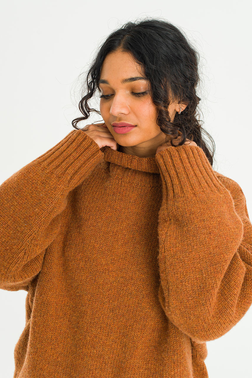 Loose Fit Soft Knit, Brick Melange