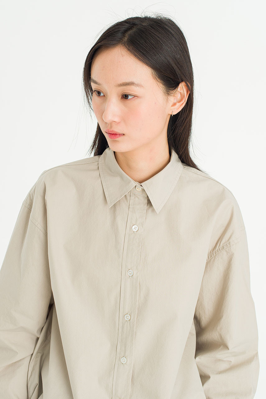 Calm Cotton Shirt, Khaki Beige