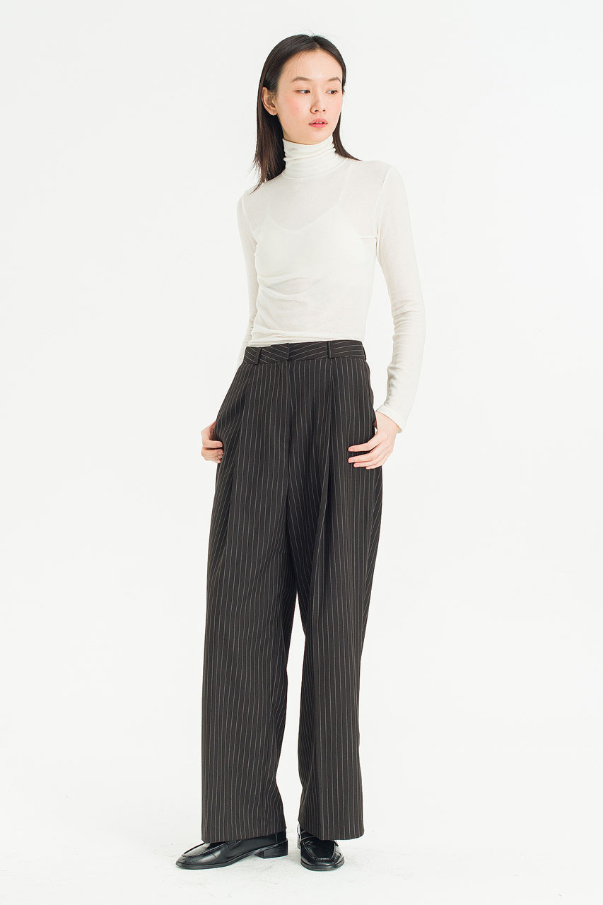 Noir Pin Stripe Trousers, Brown