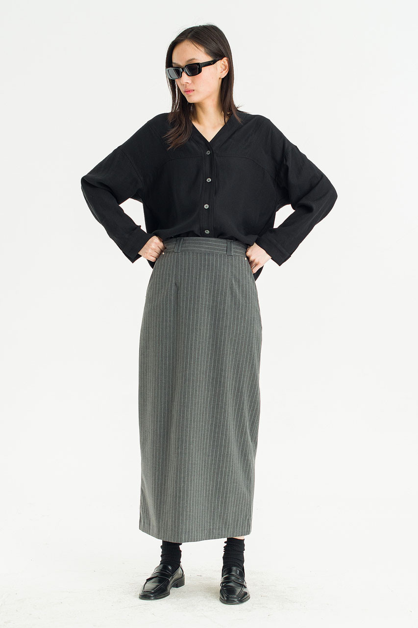 Aire V Neck Blouse, Black